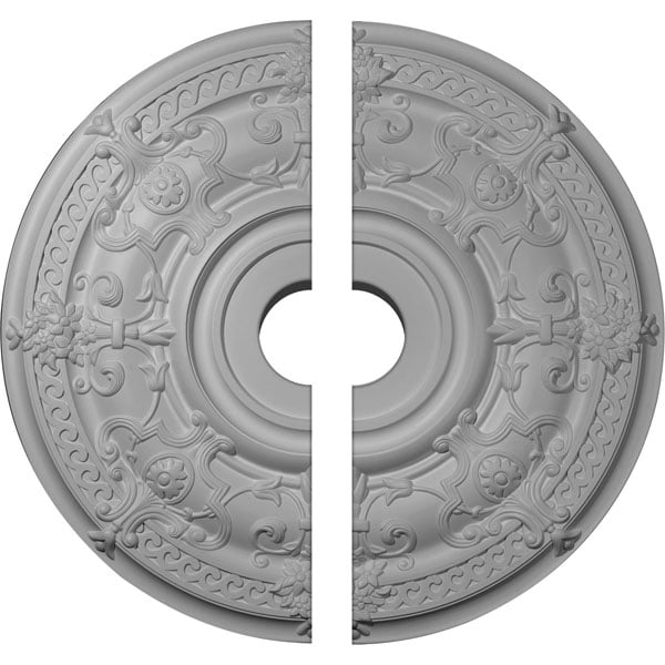 33 7/8"OD x 6"ID x 1 3/8"P Dauphine Ceiling Medallion, Two Piece (Fits Canopies up to 13 1/4")