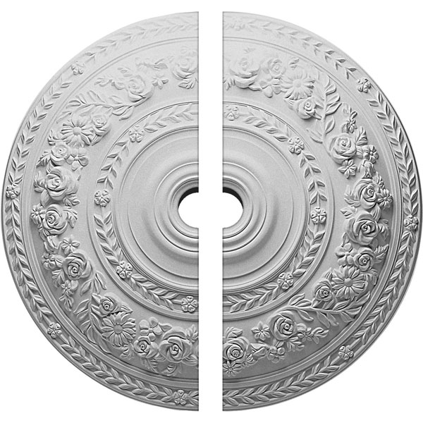 33 7/8"OD x 2"ID x 2 3/8"P Rose Ceiling Medallion, Two Piece (Fits Canopies up to 13 1/2")