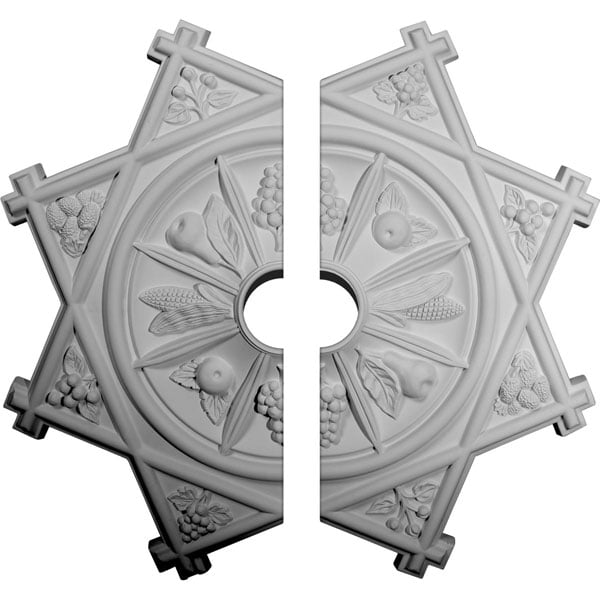 38 1/4"OD x 6"ID x 1 1/2"P Antilles Ceiling Medallion, Two Piece (Fits Canopies up to 6")