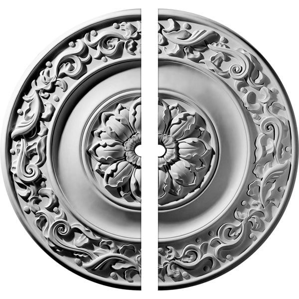 47 5/8"OD x 2 1/2"ID x 2 3/4"P Milan Ceiling Medallion, Two Piece (Fits Canopies up to 2 1/2")