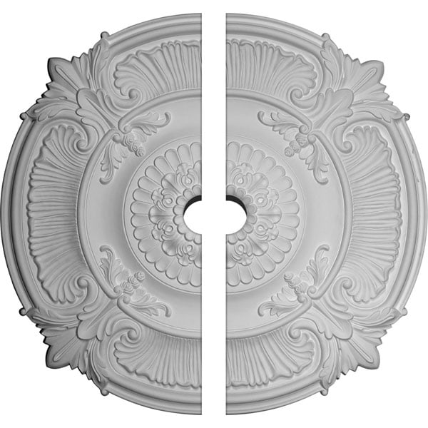 53 1/2"OD x 5"ID x 3 1/2"P Attica Acanthus Leaf Ceiling Medallion, Two Piece (Fits Canopies up to 5")
