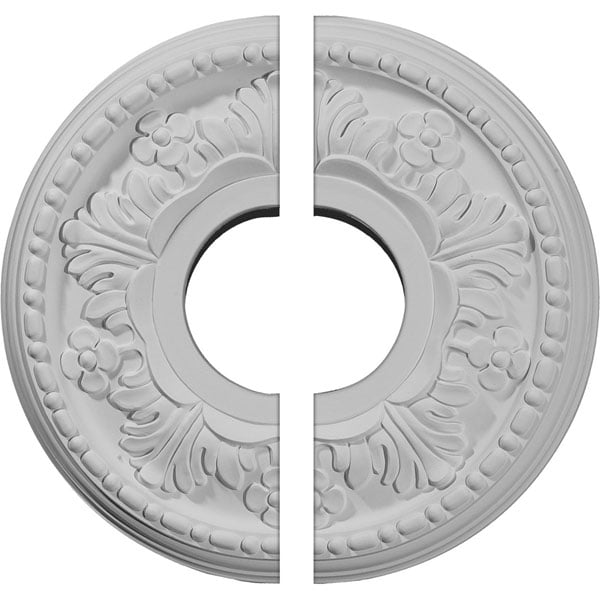 11 7/8"OD x 3 5/8"ID x 7/8"P Helene Ceiling Medallion, Two Piece (Fits Canopies up to 5 1/4")