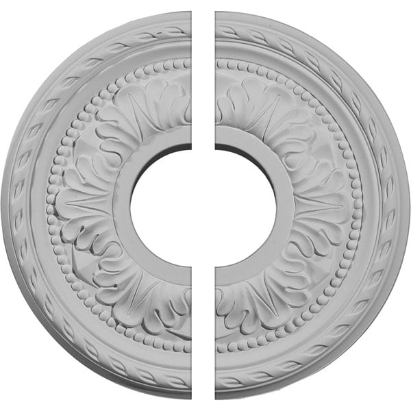 11 3/8"OD x 3 5/8"ID x 7/8"P Palmetto Ceiling Medallion, Two Piece (Fits Canopies up to 4 1/2")