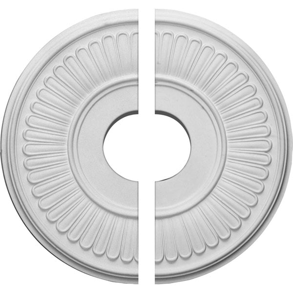 15 3/4"OD x 3 7/8"ID x 3/4"P Berkshire Ceiling Medallion, Two Piece (Fits Canopies up to 7")
