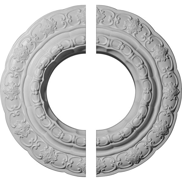 15 3/8"OD x 7"ID x 1"P Lisbon Ceiling Medallion, Two Piece (Fits Canopies up to 7")
