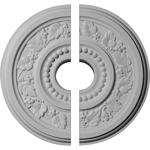 16 1/8"OD x 3 1/2"ID x 7/8"P Genevieve Ceiling Medallion, Two Piece (Fits Canopies up to 3 1/2")