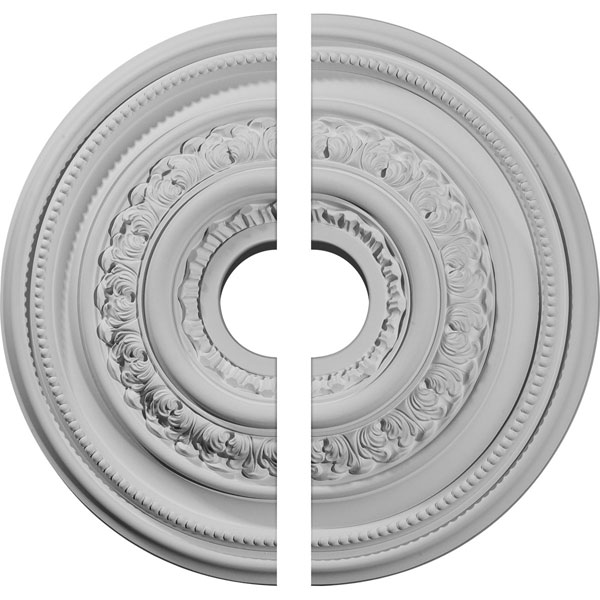17 5/8"OD X 3 5/8"ID X 1 7/8"P Orleans Ceiling Medallion, Two Piece (Fits Canopies up to 4 5/8")