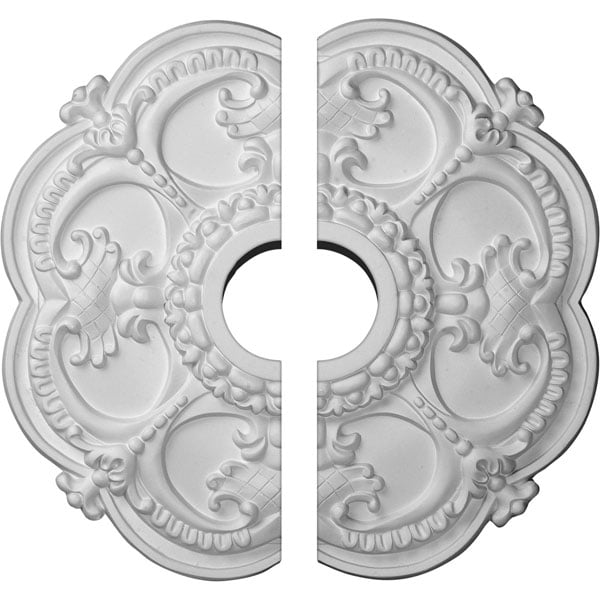 18"OD x 3 1/2"ID x 1 1/2"P Rotherham Ceiling Medallion, Two Piece (Fits Canopies up to 3 1/2")