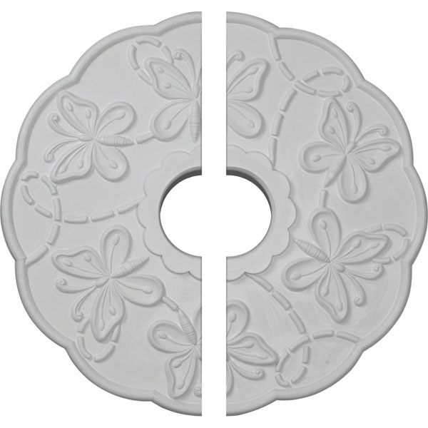 17 7/8"OD x 3 7/8"ID x 1"P Terrones Butterfly Ceiling Medallion, Two Piece (Fits Canopies up to 3 7/8")