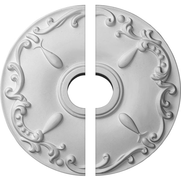 18"OD x 3 1/2"ID x 1 1/4"P Kent Ceiling Medallion, Two Piece (Fits Canopies up to 5")