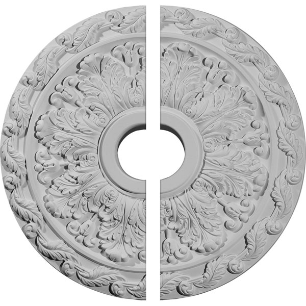 19 7/8"OD x 3 5/8"ID x 1 1/4"P Spring Leaf Ceiling Medallion, Two Piece (Fits Canopies up to 5 5/8")