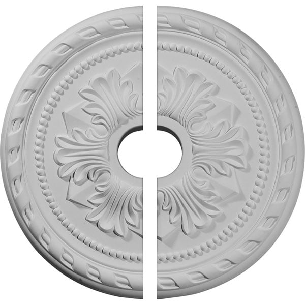 20 7/8"OD x 3 5/8"ID x 1 5/8"P Palmetto Ceiling Medallion, Two Piece (Fits Canopies up to 5")