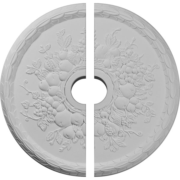 22 5/8"OD x 3 5/8"ID x 5/8"P Grape Ceiling Medallion, Two Piece (Fits Canopies up to 5 3/8")