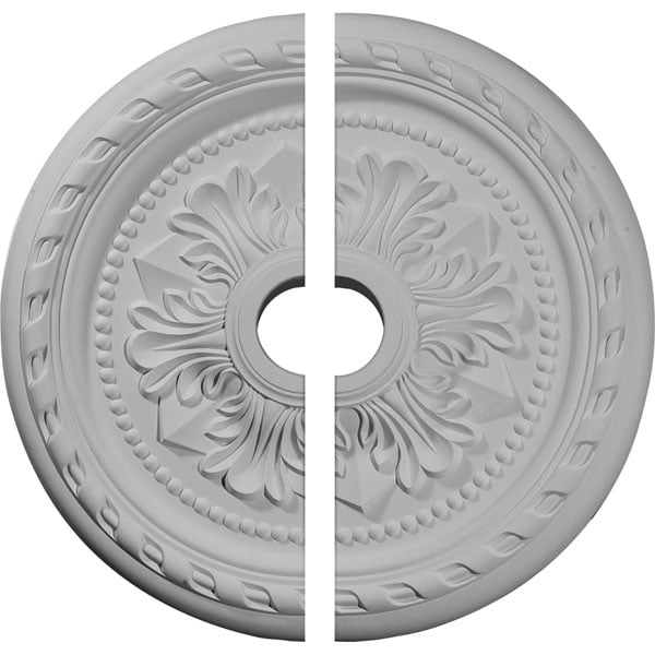 23 5/8"OD x 3 5/8"ID x 1 5/8"P Palmetto Ceiling Medallion, Two Piece (Fits Canopies up to 3 5/8")