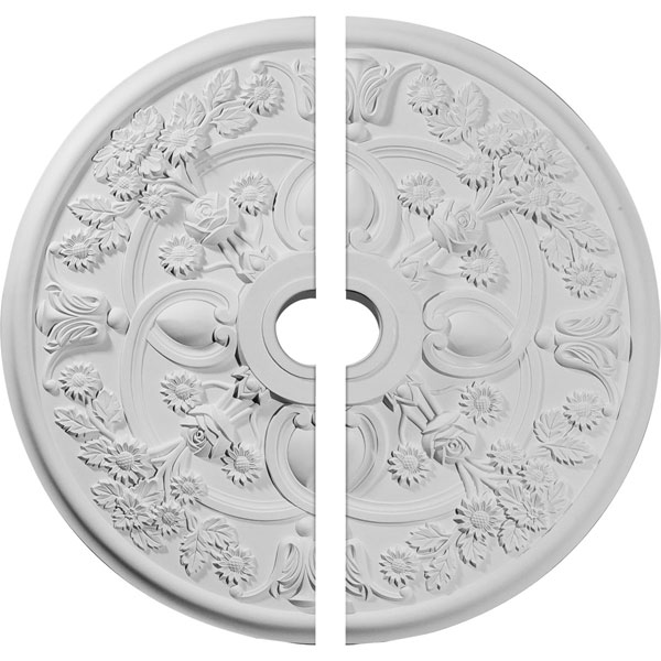 30 7/8"OD x 3 5/8"ID x 1 3/8"P Rose Ceiling Medallion, Two Piece (Fits Canopies up to 5 1/4")