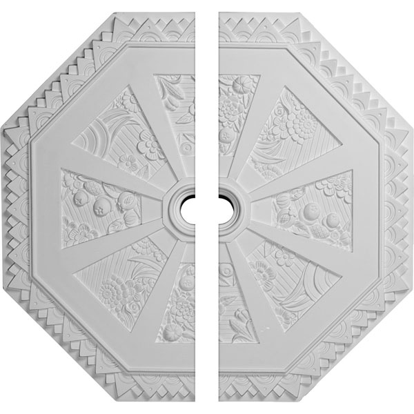 29 1/8"OD x 2 1/4"ID x 1 1/8"P Spring Octagonal Ceiling Medallion, Two Piece (Fits Canopies up to 3")