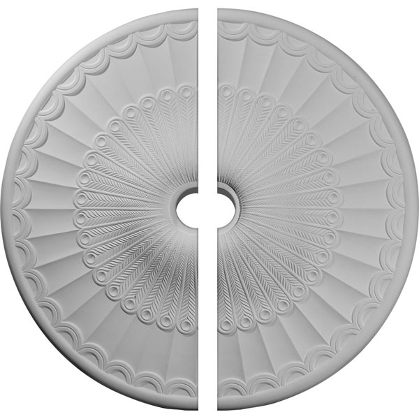 36 5/8"OD x 3 5/8"ID x 2 3/8"P Galveston Ceiling Medallion, Two Piece (Fits Canopies up to 4 3/4")