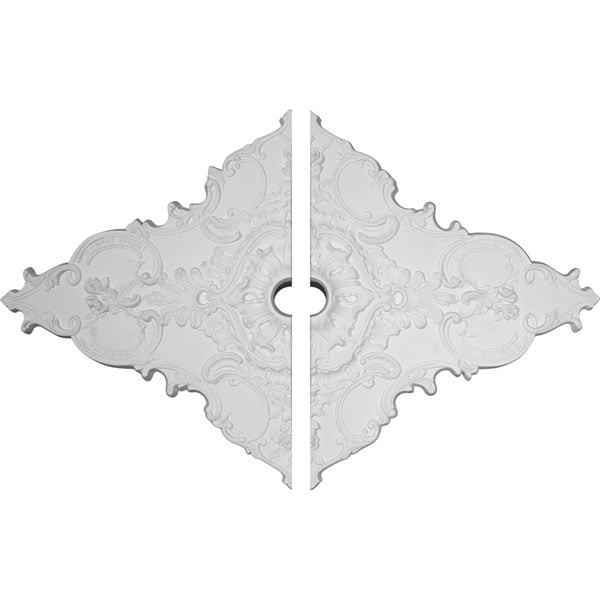 67 1/4"W x 43 3/8"H x 4"ID x 2"P Melchor Diamond Ceiling Medallion, Two Piece (Fits Canopies up to 4")