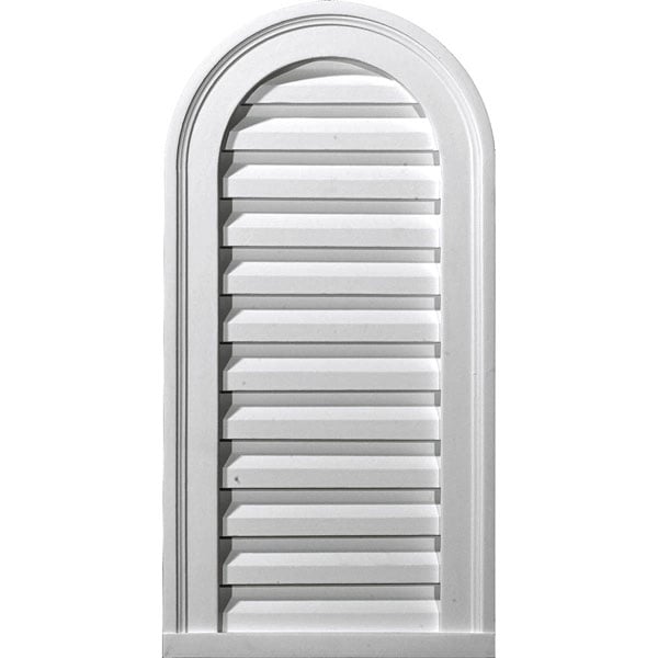 16"W x 28"H Cathedral Urethane Gable Vent Louver, Functional