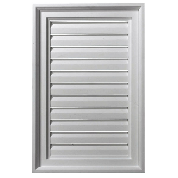 16"W x 16"H Rectangle Urethane Gable Vent Louver, Functional