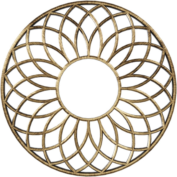 34"OD x 11 5/8"ID x 1"P Cannes Architectural Grade PVC Pierced Ceiling Medallion, Antiqued Brass