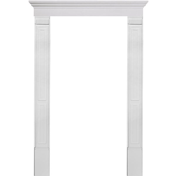 Door Trim Kit with 6"H Crosshead & 7"W Double Raised Panel Pilasters(Can be trimmed to fit any door 78-90 inches tall)