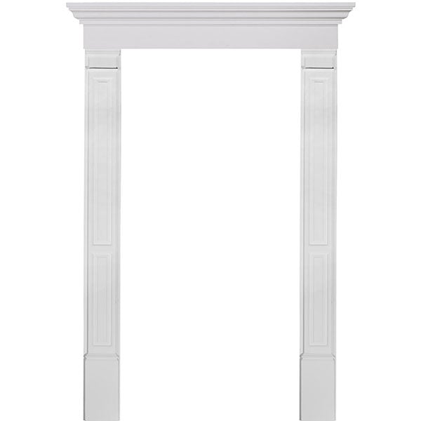 Door Trim Kit with 9"H Crosshead & 7"W Double Raised Panel Pilasters(Can be trimmed to fit any door 75-87 inches tall)