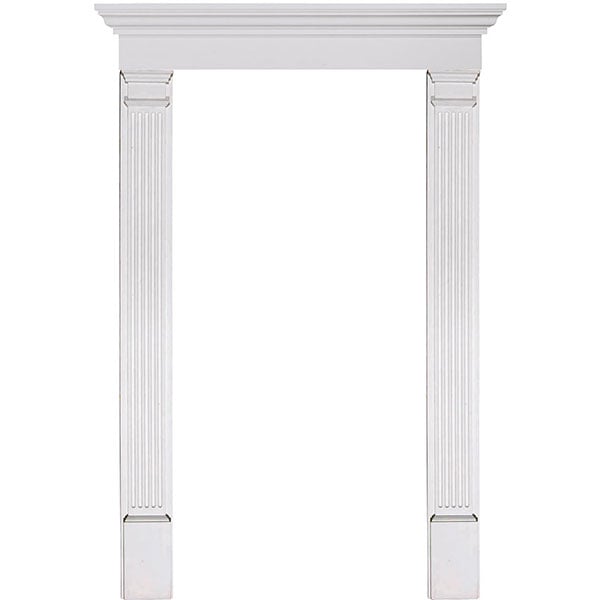 Door Trim Kit with 9"H Crosshead & 7"W Fluted Pilasters(Can be trimmed to fit any door 78-90 inches tall)