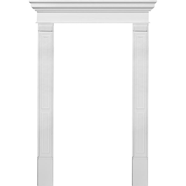 Door Trim Kit with 12"H Crosshead & 7"W Double Raised Panel Pilasters(Can be trimmed to fit any door 75-87 inches tall)
