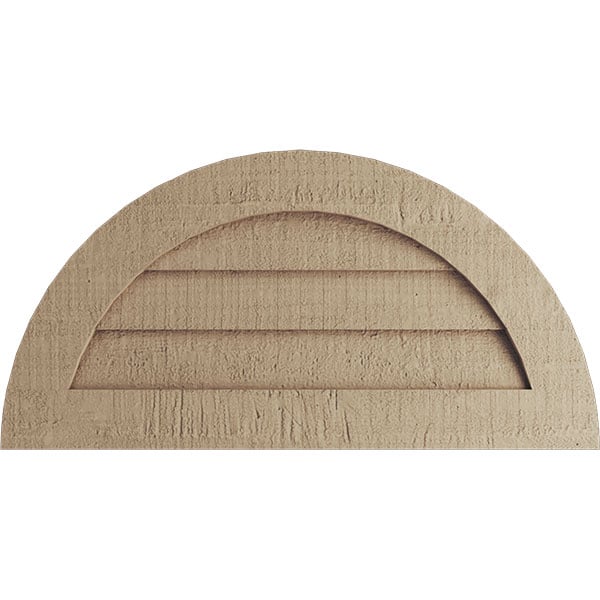 Timberthane Half Round Faux Wood Gable Vent, Primed Tan
