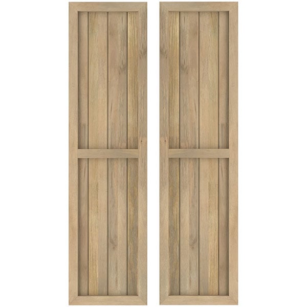 Americraft Exterior Real Wood Framed Board-n-Batten Shutters (Per Pair)