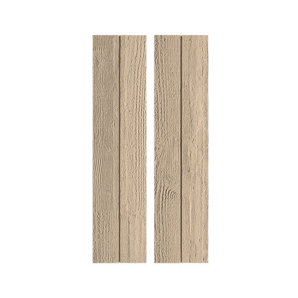 Rustic Joined Board-n-Batten Faux Wood Shutters w/No Batten (Per Pair)