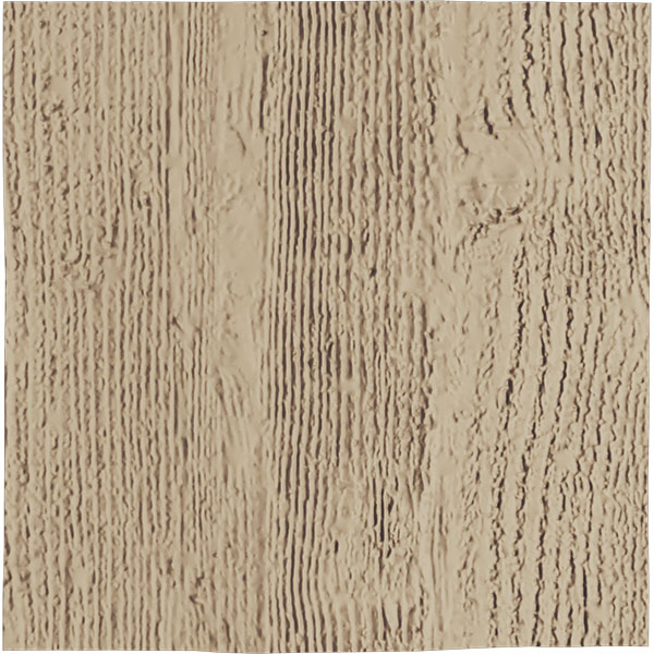 6"W x 6"H Rough Sawn Rustic Faux Wood Material Sample, Primed Tan