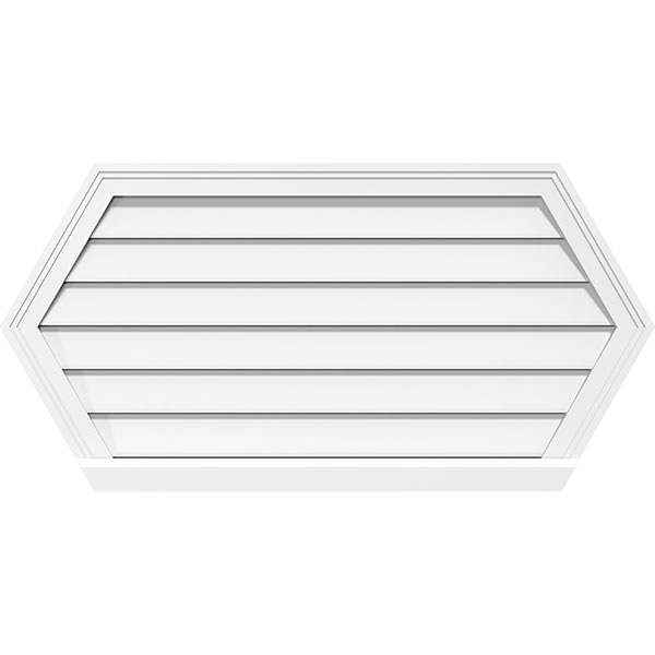 Horizontal Peaked Surface Mount PVC Gable Vent Functional Brickmould Sill Frame