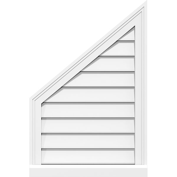 Half Peaked Top Left Surface Mount PVC Gable Vent Brickmould Sill Frame