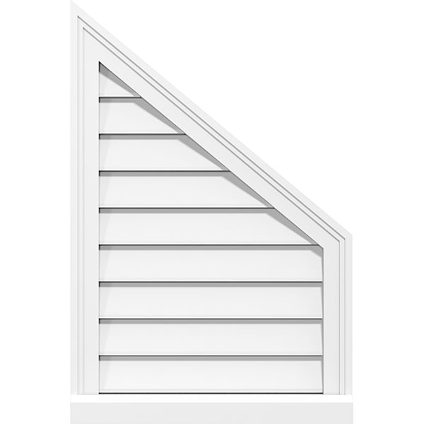 Half Peaked Top Right Surface Mount PVC Gable Vent Brickmould Sill Frame