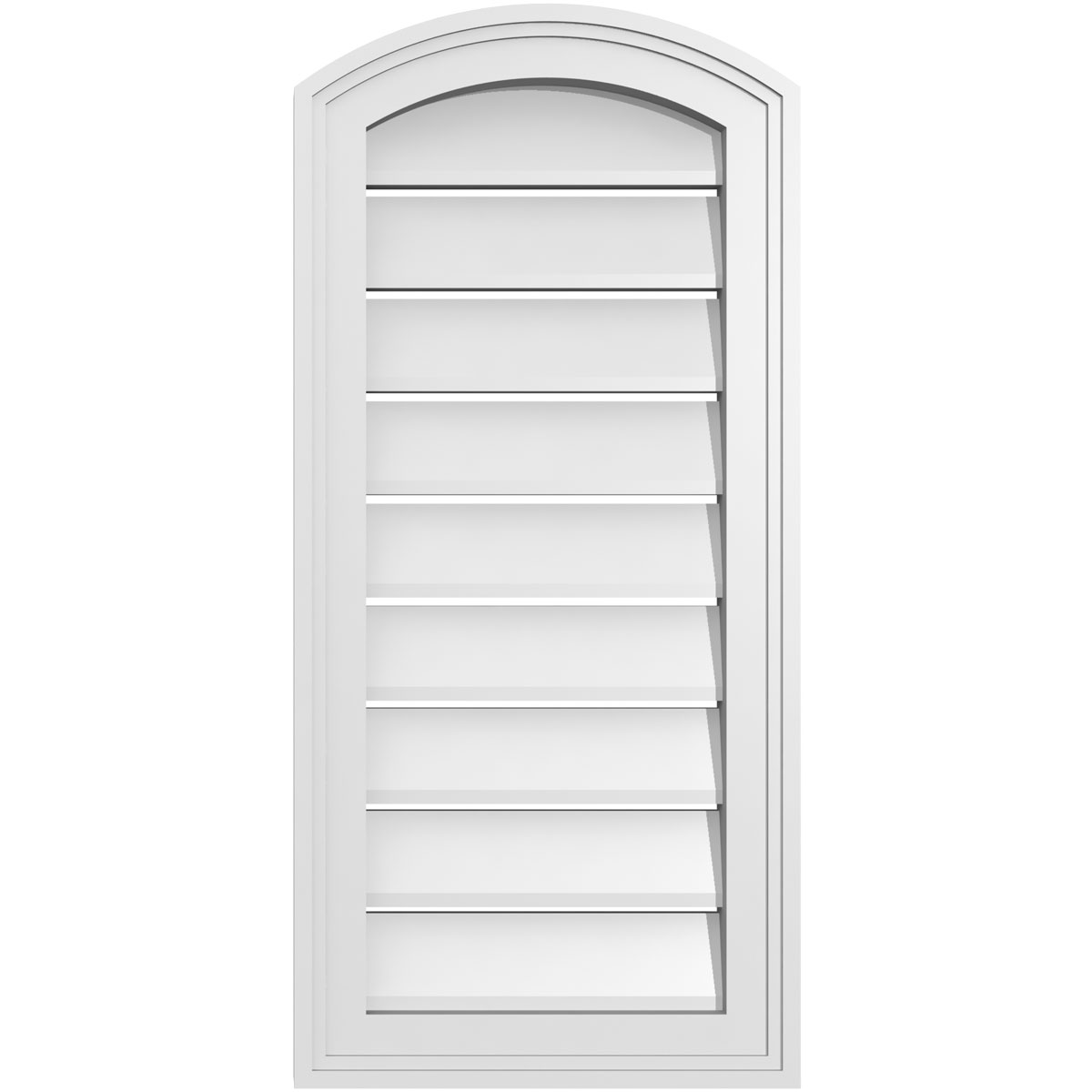 14x30 Inch PVC Gable Vent - Arch Top Surface Mount, Non-Functional