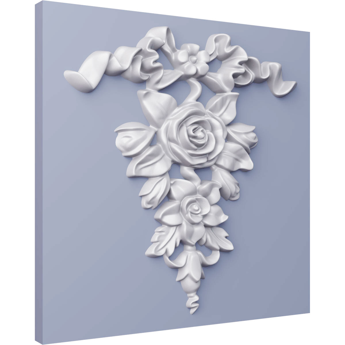 Endurathane Versailles Ribbon and Rose Drop Onlay, 8 1/2