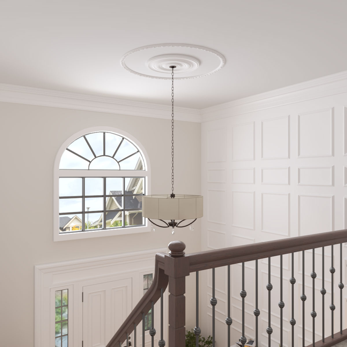 Ekena Millwork Ceiling Medallion - 18 1/2" OD, 1 1/8" ID, Urethane, Primed For Paint - View #12