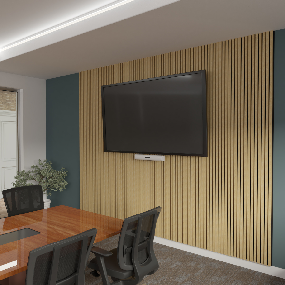 AcoustixPro Noise Cancelling Traditional Medium Slat Wall Panel 11