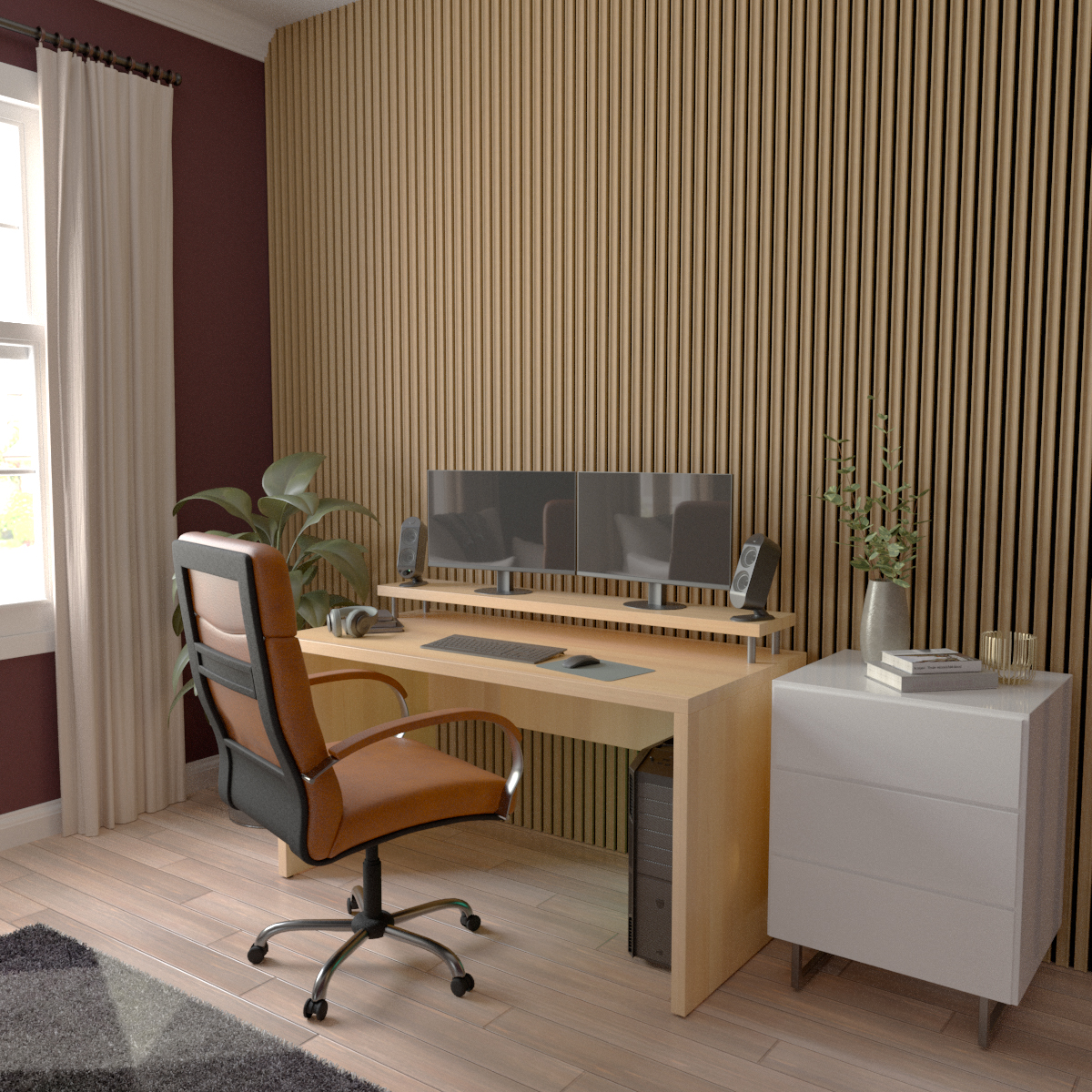 AcoustixPro Noise Cancelling Concave Small Slat Wall Panel 11