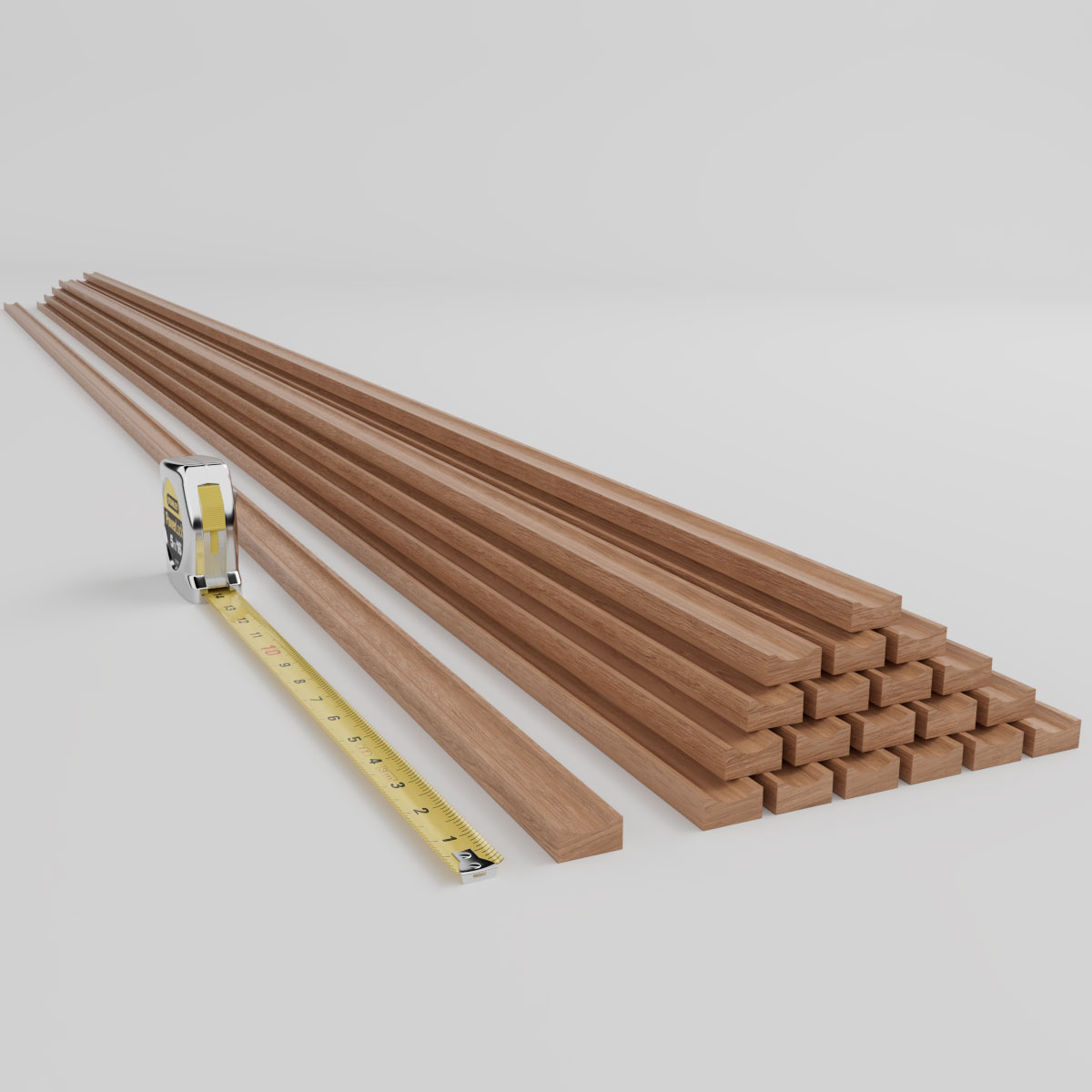 AmeriCraft Concave Stain Grade Solid Hardwood Adjustable Slat Wall