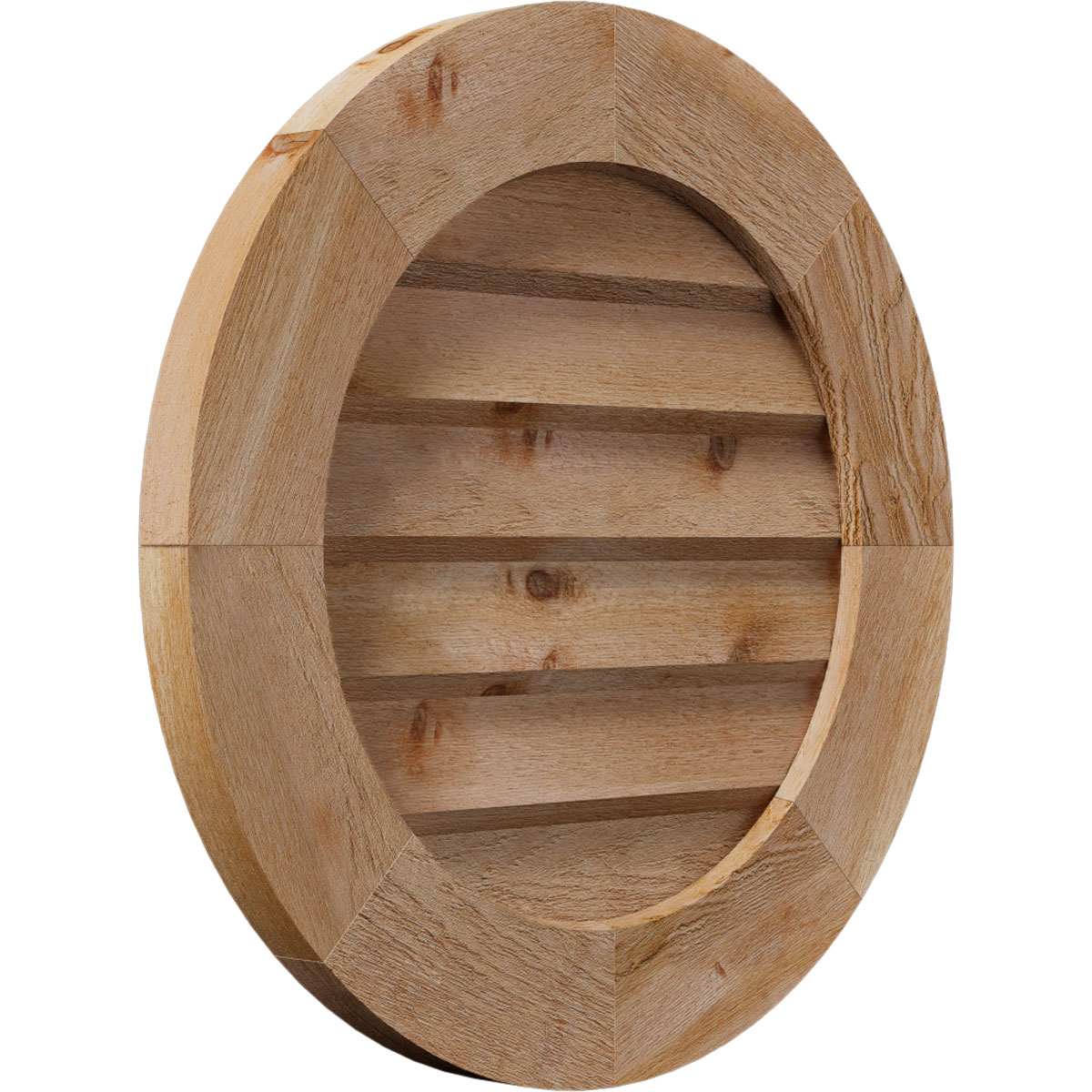 Rustic Wood Gable Vent w/ Decorative Face Frame, 34