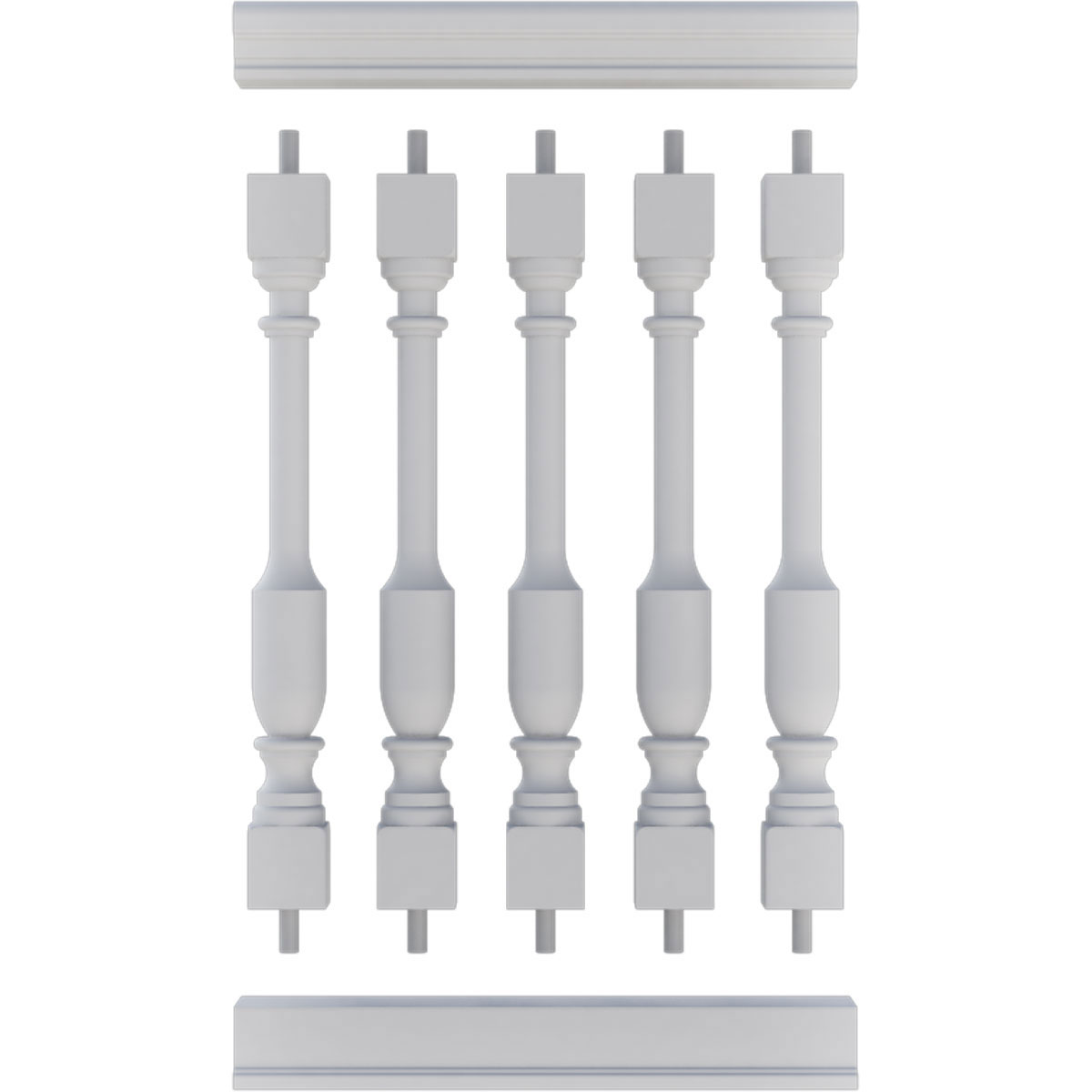 Endurathane 500 Series Lincoln Unassembled Balustrade Railing Kit