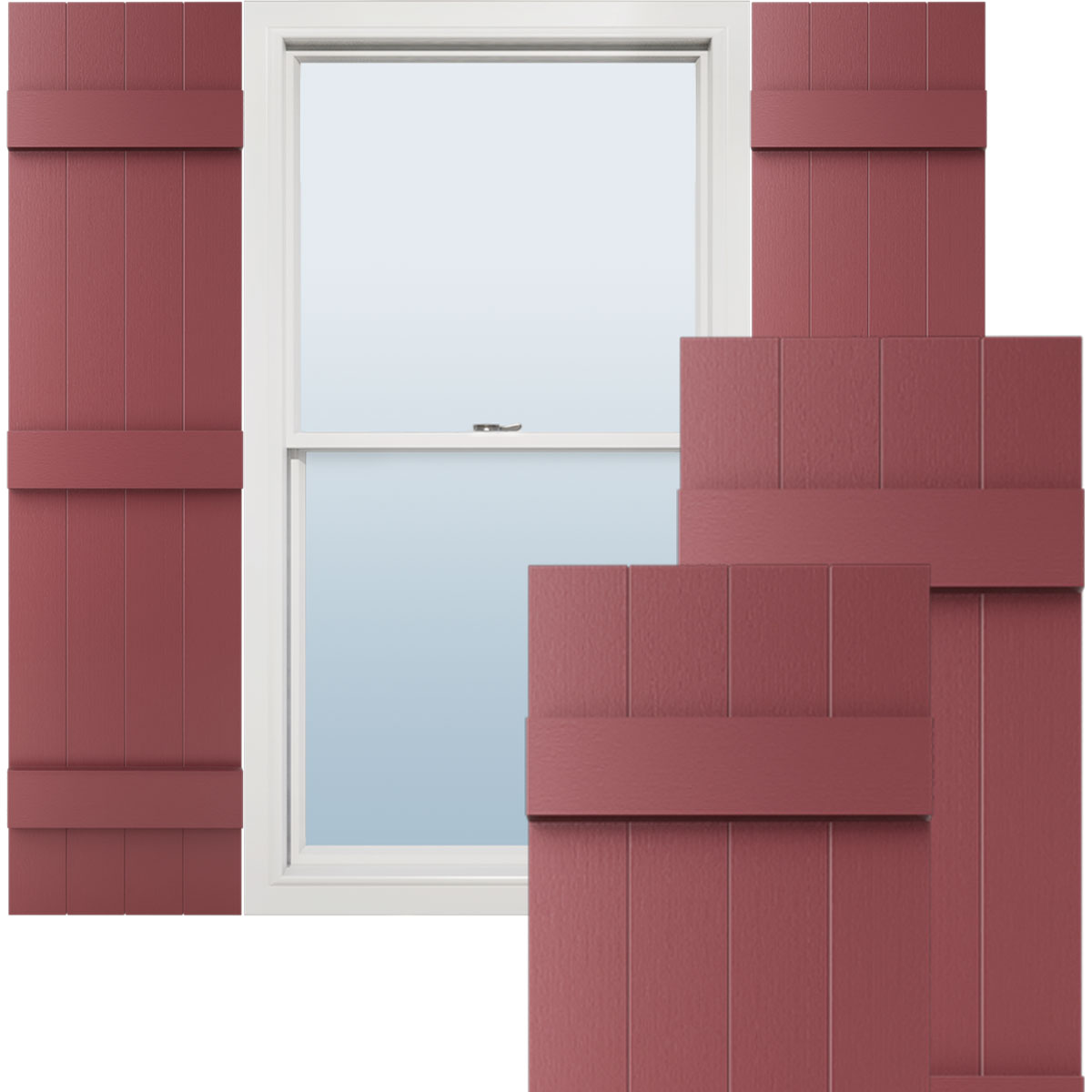 Mid America Vinyl Board & Batten Shutters - 14x63 Inch Black Exterior Shutters (Pair)