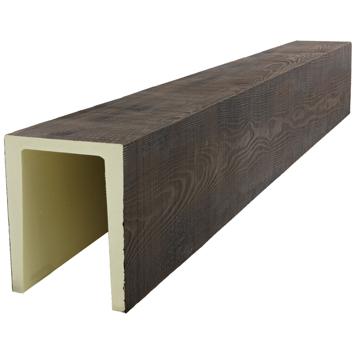 Heritage Timber Rustic Sawn Faux Wood Beam, 3-Sided (U-Beam), 7 1
