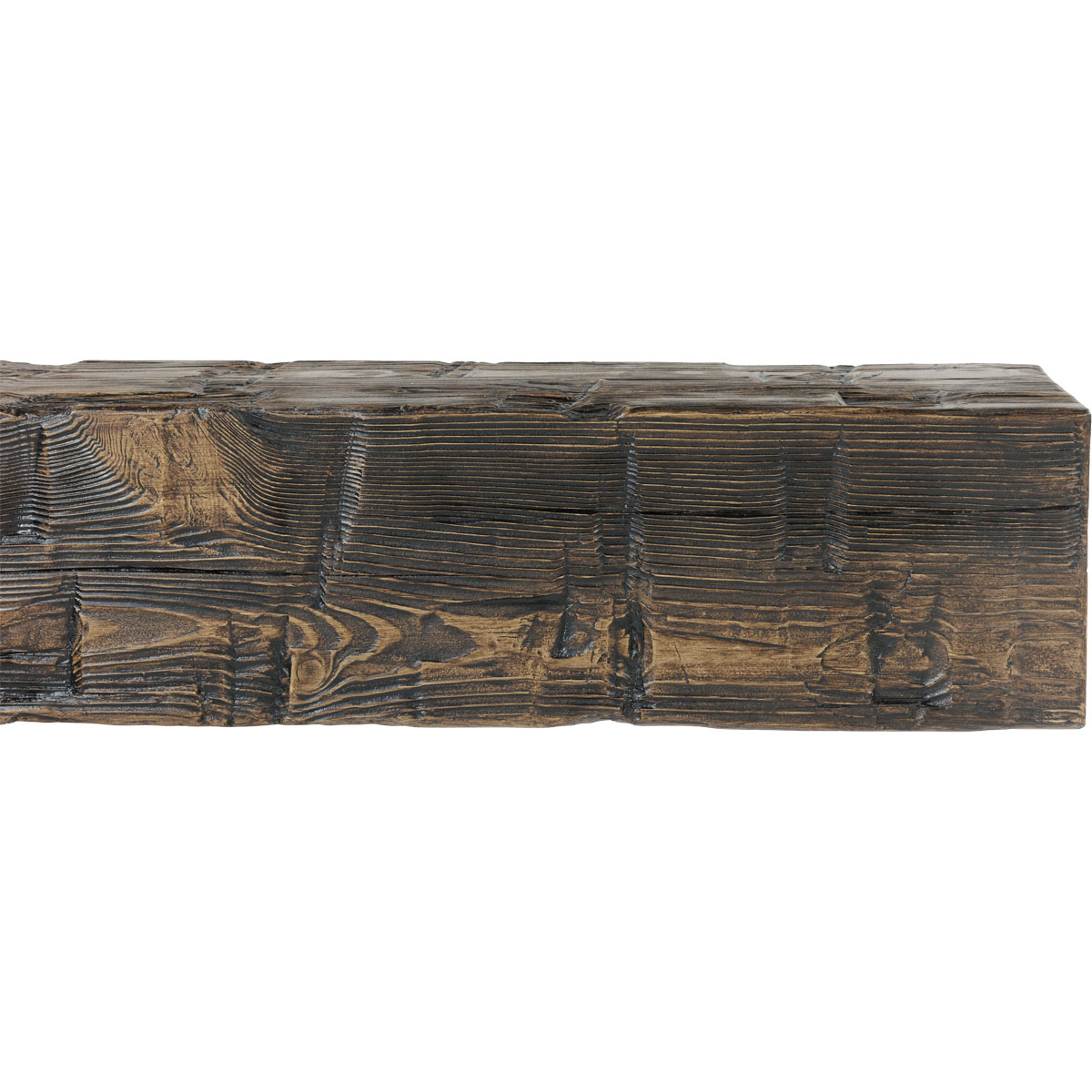 Heritage Timber Reclaimed Axed Cut Faux Wood Fireplace Mantel - Ekena ...